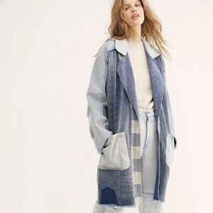 We The Free Washed Up Patch Blue Denim Jacket